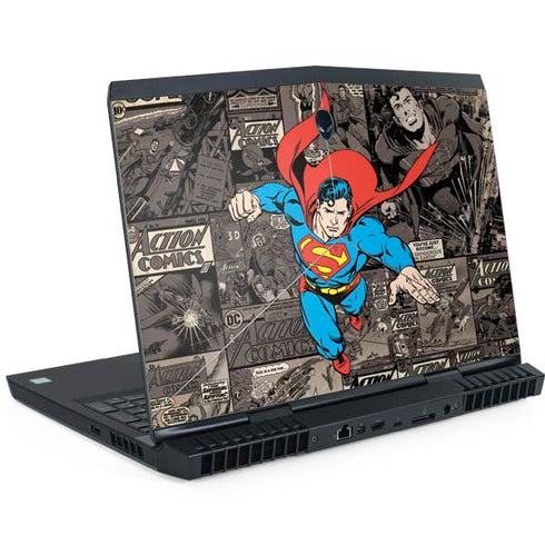 DC Comics Superman Vintage Action pose pattern Dell Alienware Skin