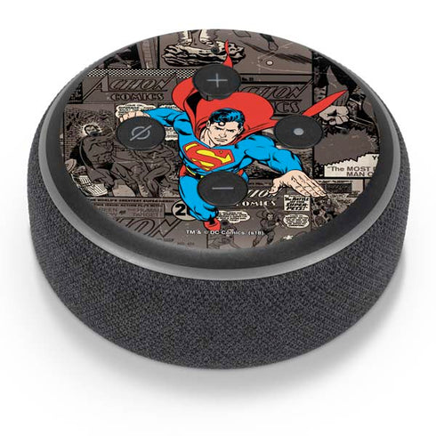 DC Comics Superman Vintage Action pose pattern Amazon Echo Dot Skin