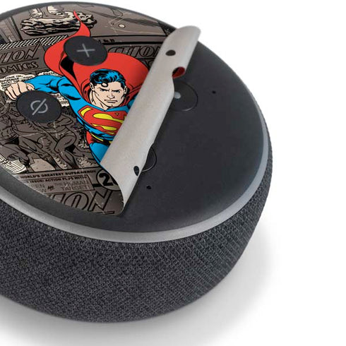 DC Comics Superman Vintage Action pose pattern Amazon Echo Dot Skin