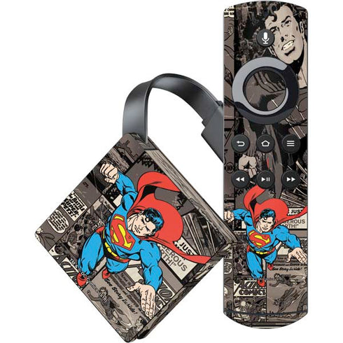DC Comics Superman Vintage Action pose pattern Amazon Fire TV Skin