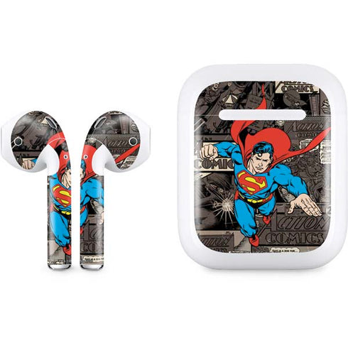 DC Comics Superman Vintage Action pose pattern Apple AirPods Skin