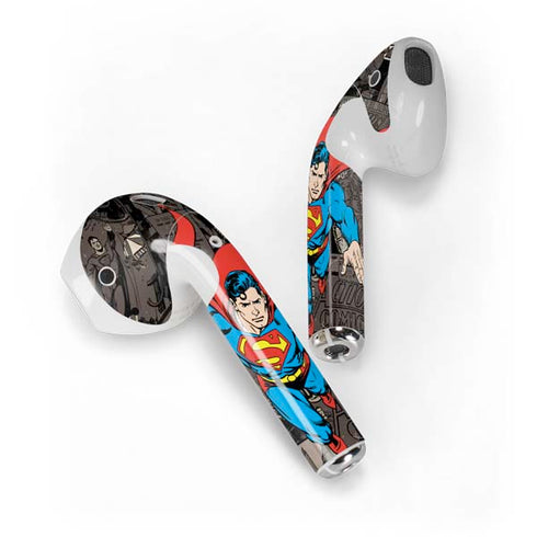 DC Comics Superman Vintage Action pose pattern Apple AirPods Skin