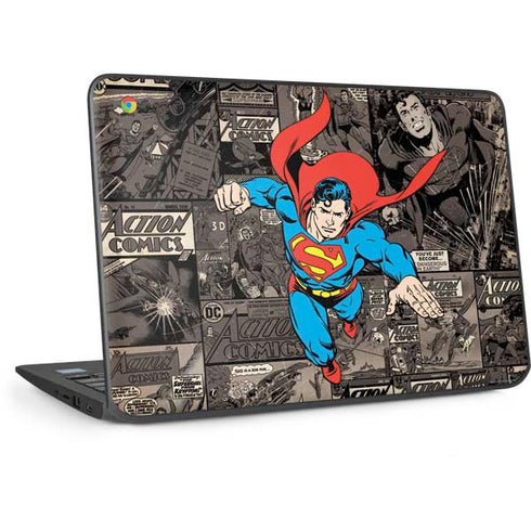 DC Comics Superman Vintage Action pose pattern HP Chromebook Skin