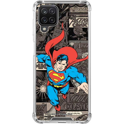 DC Comics Superman Vintage Action pose pattern Galaxy Cases