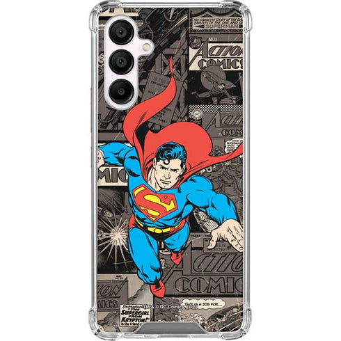 DC Comics Superman Vintage Action pose pattern Galaxy A16 5G Clear Case