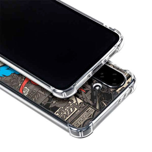 DC Comics Superman Vintage Action pose pattern Galaxy A36 5G Clear Case