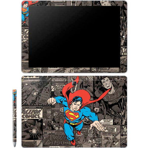 DC Comics Superman Vintage Action pose pattern Galaxy Book 12in Skin