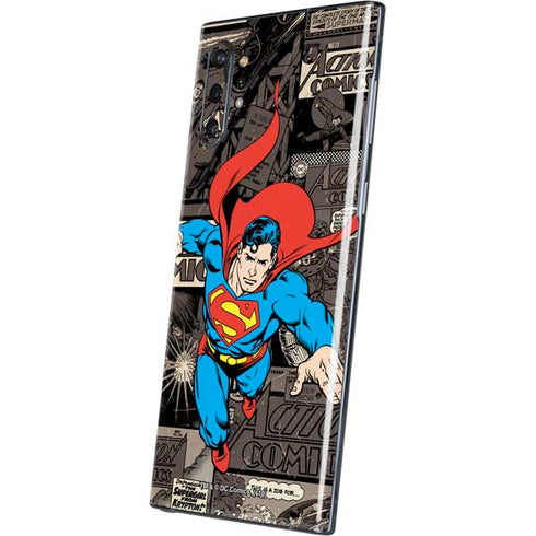 DC Comics Superman Vintage Action pose pattern Galaxy Note 10 Plus Skin