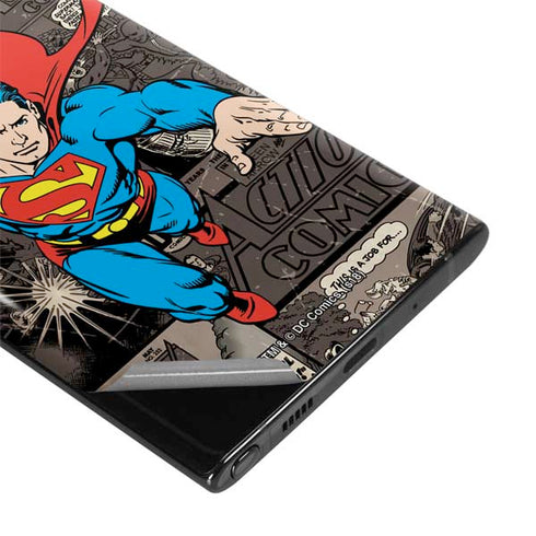 DC Comics Superman Vintage Action pose pattern Galaxy Note 10 Plus Skin