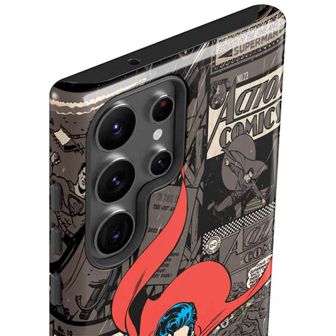 DC Comics Superman Vintage Action pose pattern Galaxy S23 Ultra Pro Case