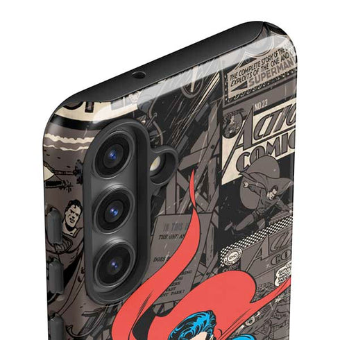DC Comics Superman Vintage Action pose pattern Galaxy S25 Impact Case