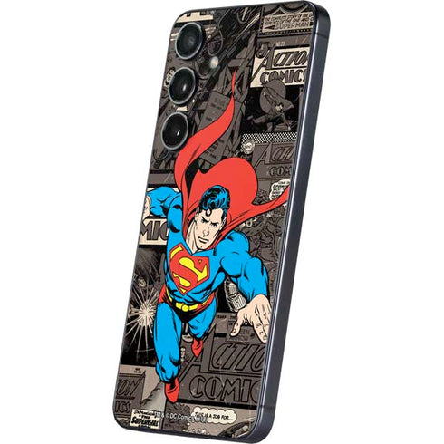 DC Comics Superman Vintage Action pose pattern Galaxy S25 Skin
