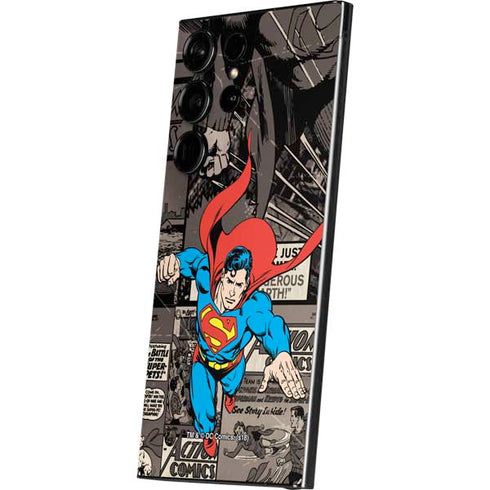 DC Comics Superman Vintage Action pose pattern Galaxy S25 Ultra Skin