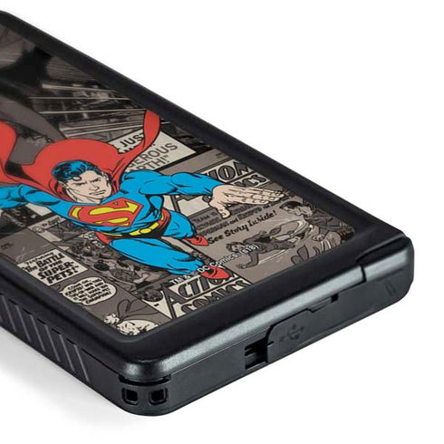 DC Comics Superman Vintage Action pose pattern Galaxy S24 Ultra Waterproof Case