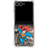 DC Comics Superman Vintage Action pose pattern Galaxy Z Flip7 Clear Case