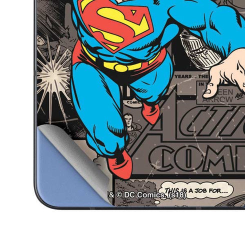 DC Comics Superman Vintage Action pose pattern Galaxy Z Fold5 5G Skin