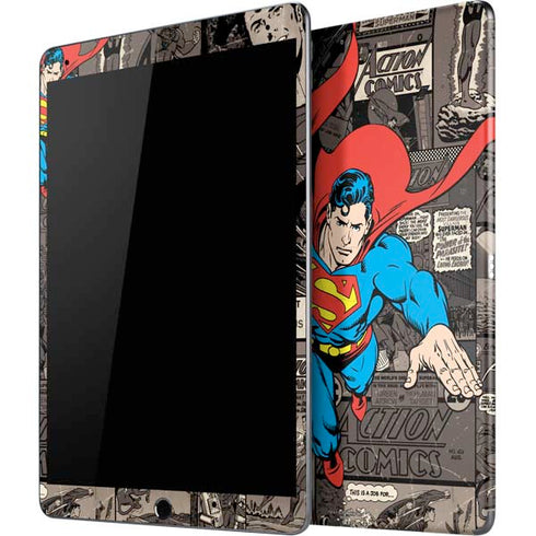 DC Comics Superman Vintage Action pose pattern iPad Skins