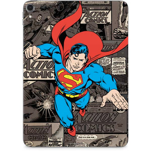DC Comics Superman Vintage Action pose pattern Apple iPad Pro Skin
