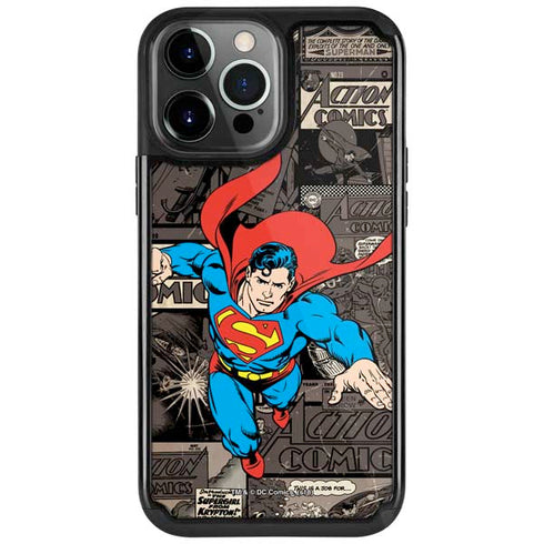 DC Comics Superman Vintage Action pose pattern iPhone Cases