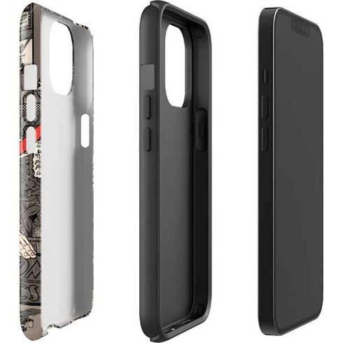 DC Comics Superman Vintage Action pose pattern iPhone 15 Impact Case