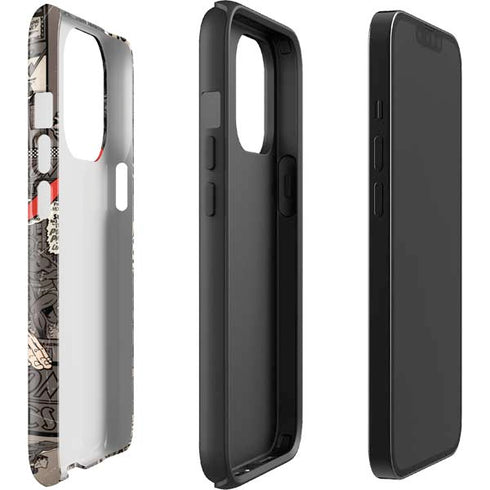 DC Comics Superman Vintage Action pose pattern iPhone 15 Pro Impact Case