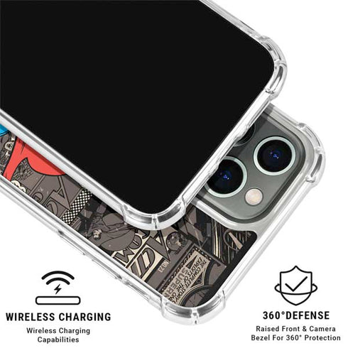 DC Comics Superman Vintage Action pose pattern iPhone 16 Pro Clear Case