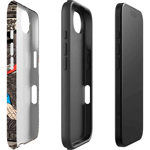 DC Comics Superman Vintage Action pose pattern iPhone 16e Impact Case