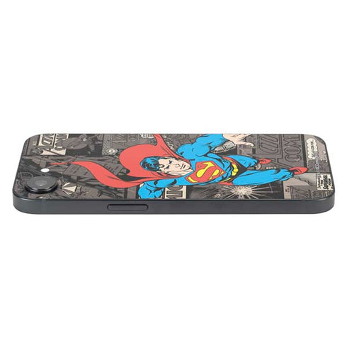 DC Comics Superman Vintage Action pose pattern iPhone 16e Skin