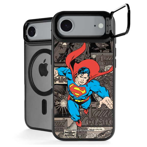 DC Comics Superman Vintage Action pose pattern iPhone 17 Air Kickstand Case