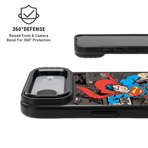DC Comics Superman Vintage Action pose pattern iPhone 17 Air Kickstand Case