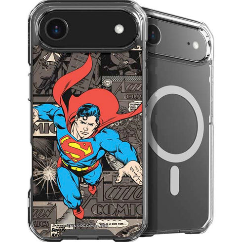DC Comics Superman Vintage Action pose pattern iPhone 17 Air MagSafe Case