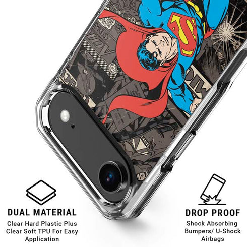 DC Comics Superman Vintage Action pose pattern iPhone 17 Air MagSafe Case