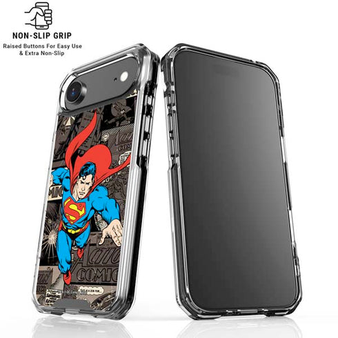 DC Comics Superman Vintage Action pose pattern iPhone 17 Air MagSafe Case