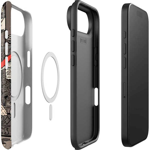 DC Comics Superman Vintage Action pose pattern iPhone 17 Air Magsafe Impact Case