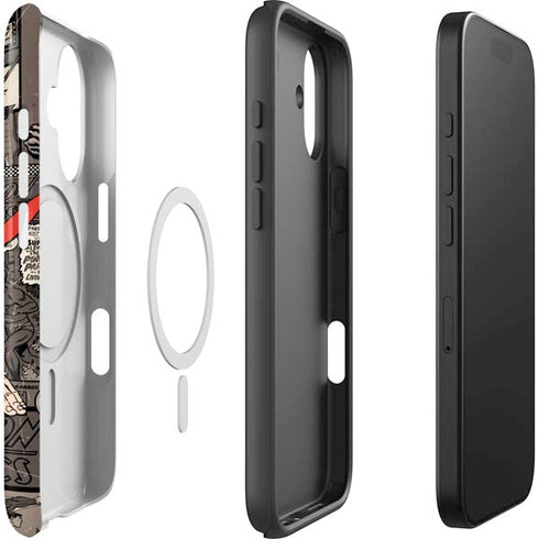 DC Comics Superman Vintage Action pose pattern iPhone 17 Magsafe Impact Case