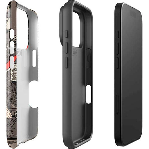 DC Comics Superman Vintage Action pose pattern iPhone 17 Pro Max Impact Case