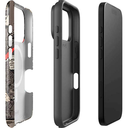 DC Comics Superman Vintage Action pose pattern iPhone 17 Pro Max Magsafe Impact Case