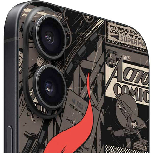 DC Comics Superman Vintage Action pose pattern iPhone 17 Skin