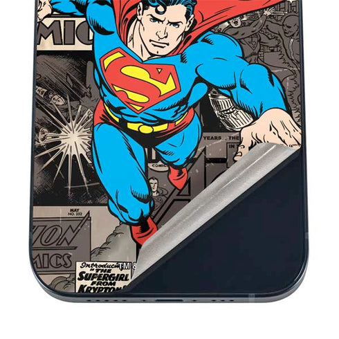 DC Comics Superman Vintage Action pose pattern iPhone 17 Skin