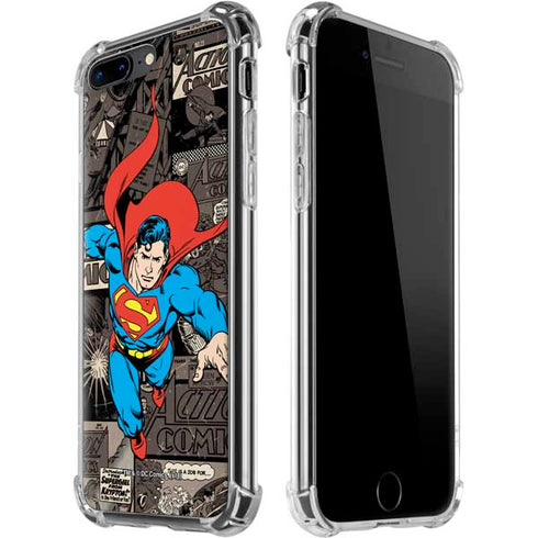 DC Comics Superman Vintage Action pose pattern iPhone Cases