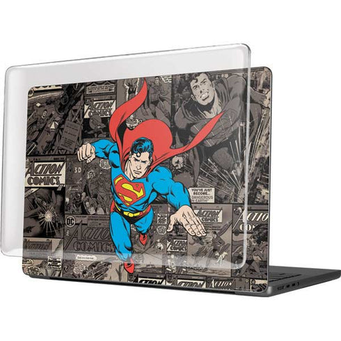 DC Comics Superman Vintage Action pose pattern MacBook Pro 14in (2021-24) Case plus Skin