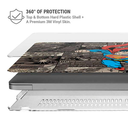DC Comics Superman Vintage Action pose pattern MacBook Pro 14in (2021-24) Case plus Skin