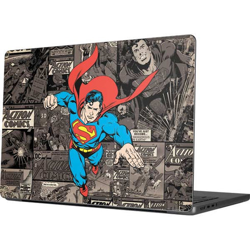 DC Comics Superman Vintage Action pose pattern Apple MacBook Pro 14-inch Skin