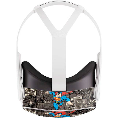 DC Comics Superman Vintage Action pose pattern Meta Quest 3S Skin