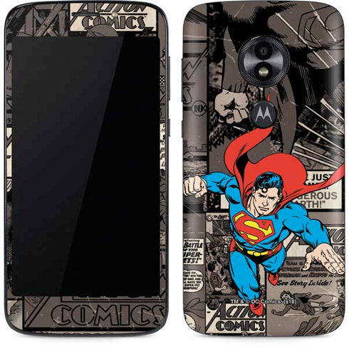 DC Comics Superman Vintage Action pose pattern Moto E5 Play Skin