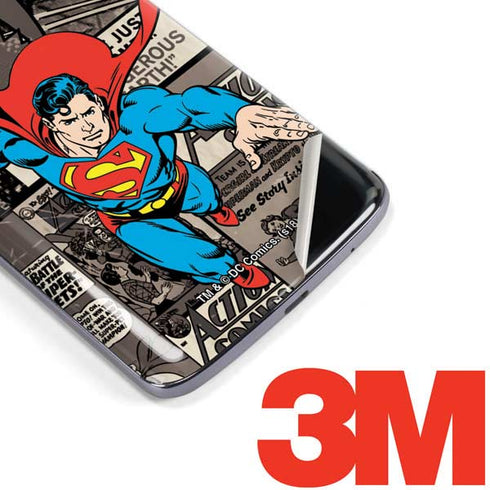 DC Comics Superman Vintage Action pose pattern Moto E5 Plus Skin