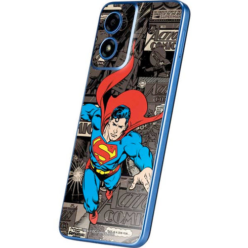 DC Comics Superman Vintage Action pose pattern Moto G Play 4G (2024) Skin