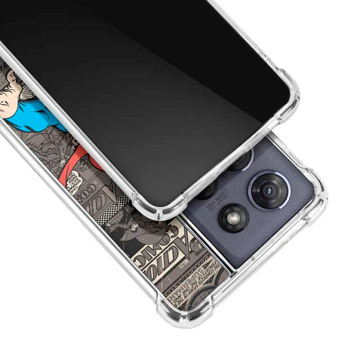 DC Comics Superman Vintage Action pose pattern Moto G Play 5G (2025) Clear Case