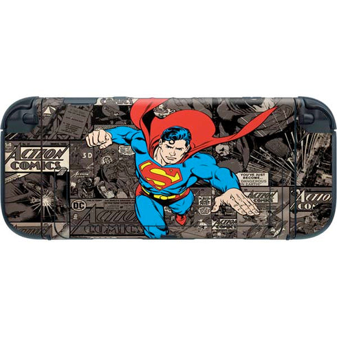 DC Comics Superman Vintage Action pose pattern Nintendo Switch 2 (2025) with Joy-Con Skin