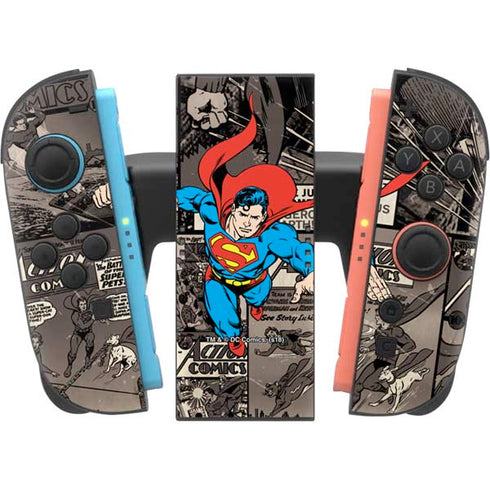 DC Comics Superman Vintage Action pose pattern Nintendo Switch 2 (2025) Joy-Con Controller Skin